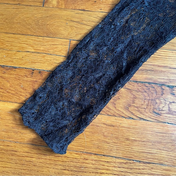 Alice + Olivia Black Lace Long Sleeve Open Back Dress size XS - Picture 8 of 14